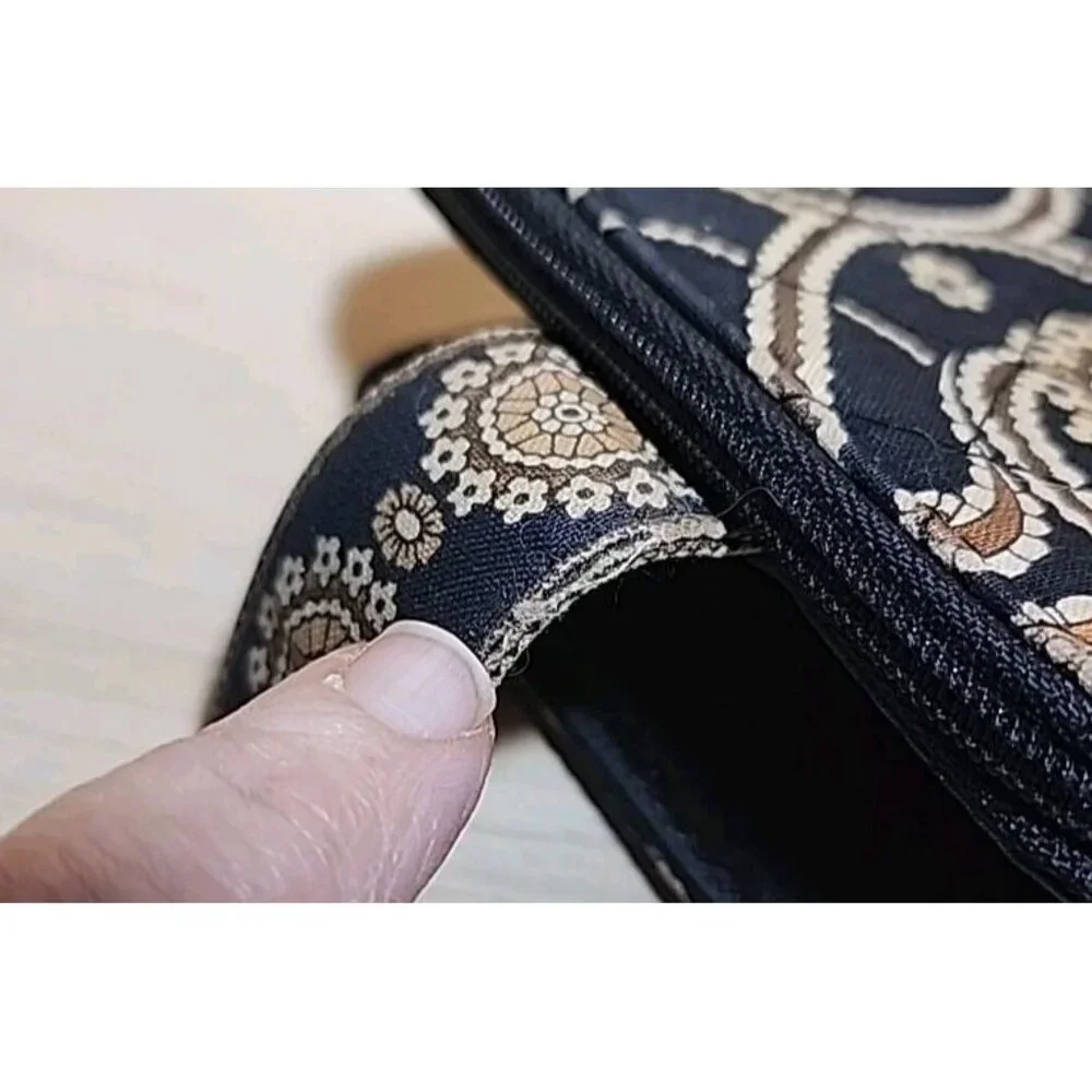 Vera Bradley Caffe Latte Wallet Brown Paisley Zip/Snap Quilted - Picture 8 of 8